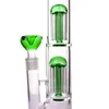 Hookahs 18 ''Wholesale Glass Bong 18.8mm joint two layer 8-arms dome perculator Green/Bule color Random