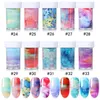 Nail Art Transfer Stickers Фольги наклейки Мраморная звезда шаблон розовая голубая фольга бумаги скольжения подсказки ногтей аксессуары 1 коробка