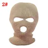 Banie Balaclava hiver chapeau plein visage masque de ski chaud 3 trous tricoté blanc extérieur noir7096326