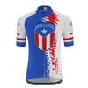 Maglia da ciclismo vintage Puerto Rico Country Team Maglia da uomo manica corta blu rosso Abbigliamento da bici da strada Abbigliamento Maglia da bici MTB