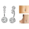 New allergy free Zircon Navel Bell Button Rings Sexy Stainless steel diamond belly ring Fashion women body jewelry will and sandy fashion