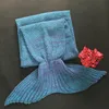 CAMMITEVER 19 Colori Mermaid Tail Coperta Crochet Sirena Coperta Per Adulti Super Soft Tutte Le Stagioni Dormire Coperte Lavorate A Maglia LJ200819
