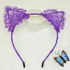 Epecket DHL Gratis Ship Sexig Hollow Cat Ears Lace Fun Headband DatG19 Hår Smycken Huvudband