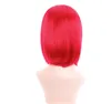 Difei Medium-lang rechte haar Bobo-haarstijl Synthetische pruik scheidt van de middelste deel rode pruik voor vrouwen