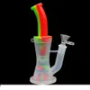 Wysokiej jakości Bongs Hookh Double-Decker Filtrująca rura wodna Silikonowa rura szklana Bong Dab Rig do Dym Suchy Wax Vaporyzer