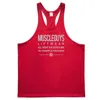 Nya design Brand Gym Stringer Tank Top Men Bodybuilding ärmlös skjorta Mens Summer Fitness Y Back Muscle Vest MX200815
