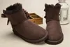 2020 Fabriksförsäljning Ny Australien Klassisk Kort Mini Vinter Boots Real Leather Bailey Kvinnors Bailey Bow Boot