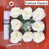 Düğün Arabası Dekorasyon Gelin Araç Dekor + Kapı Kolu Kurdeleler İpek Çiçek C0924 için White Rose Yapay Çiçek