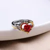 Isang New Fashion Silver Gold Two Tone Love Heart Ring You are a beautiful girl Red Rose Lover Ring Valentine's Day Jewelry Gifts