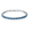 Iced Out Chain Tennis Bracelets CZ Bling Cubic Zirconia Mens Hip Hop Jewelry Blue Green Silver Rose Gold 4mm Round Full Diamond Women Fashion Hiphop 1 Single Row Bangle