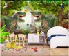 Aangepaste fotobehang 3d muurschilderingen behang voor woonkamer Droom bos grote boom landschap dinosaurus kinderkamer kinderkamer muurschildering decor