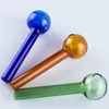 Y089 cachimbos com cerca de 10,5 cm de comprimento 30 mm OD tigela 2 mm de espessura tubos de vidro coloridos queimadores de óleo