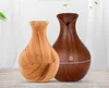 USB Ultrasonic Air Humidifier Wood Grain Aroma Essential Oil Diffuser for Home Office with 7 Colors LED Light free DHL