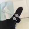 Tem carimbo 925 prata esterlina garra 1-3 quilates anéis de diamante moissanite casamento noivado conjunto de joias para casamento presente com caixa