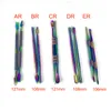 5 Stile DAB-Werkzeug, Edelstahl-Dabber-Tasche, Regenbogen-Maniküre-Werkzeuge, 106 mm–121 mm, Metall-Titan-Nagel für Wachsverdampfer, Trockenkräuter-Zerstäuberstift mit Silikondose