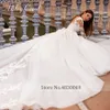Ashley Carol Langarm-Hochzeitskleid 2020 Illusion U-Ausschnitt Applikationen Schnürung A-Linie Brautkleider Vestido De Noiva De Princesa