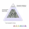 Relógios da mesa Triângulos 7 cores Alterando a temperatura LED Semana Display Digital Clock Decor Decor de cabeceira Desk242G5210701