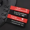 New Drive Safe Lanyard Keychain hangs Heart Love you Safe Drive car key ring ribbon handBag hangs women men fashion jewelry will and sandy