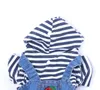 Pet Dog Jean Dress Blue&Black Striped Denim Dog Cat Dress Clothes Strawberry Design Pet Clothing 2 Colour1