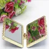 Maquillage Compact Pocket Floral Mirror Portable Two-side Folding Make Up Mirror Women Vintage Cosmetic Mirrors