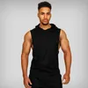 Nouveaux hommes musculation débardeurs gymnases Fitness entraînement sans manches sweats à capuche homme décontracté solide à capuche gilet mâle Muscle gars vêtements