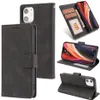 Wallet Leather Mobiltelefonfall Fall för iPhone 15 14 13 12 11 Pro XR XS Max med kortkassaktör iPhone15 -fodral