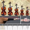 44 Conjunto de violino antigo GV201 brilhante todo em madeira com suporte de ombro, afinador eletrônico e um violino New9957930