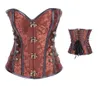 Klassiek Steampunk-korset met stalen balein Uitloper Top Koord met vetersluiting Bustier Grote maat S-5XL249O