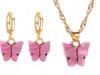 Trend Butterfly Women039s örhängen Halsband för kvinnor sätter akrylfjärilarörhängen 2020 Fashion Animal Colorful Jewelry2624723