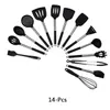 Freeshipping Kitchen Utensils Set 9/15Pcs Cooking Tools Silicone Stainless Steel Non-stick Spatula with Storage Box Spatula Kitchen Tools