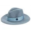 أنيق شتاء إمرأة M إلكتروني الصوف الجاز قبعة فيدورا الوردي القبعة للسيدات نساء كبير بريم كاوبوي قبعة فيدورا بنما CX200819