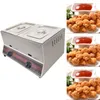 Machine à frire au gaz liquéfié commerciale en acier inoxydable Machine à frire au poulet frites Friteuse à gaz commerciale Cylindre simple/double