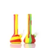 Partihandel Silikonvattenrör Hookahs Mini Beaker Bong 7 inches Unbreakable Bongs med silikoner Downstem Dab Rigs