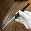 1 шт. Отличное качество шарикоподшипника Flipper складной нож D2 Blade Blade Ebony ручка EDC карманные ножи подарочные ножи с кожаной оболочкой