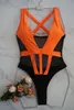 2020 NY DEEP V NECK SPICING Kvinnlig badkläder One Piece Swimsuit Women Mesh Monokini Sexig Bather High Cut Bathing Swim Wear5341769