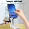 Foldbar legeringsmetalltelefonhållare Fästet Mobil justerbar flexibel skrivbord Stativ kompatibel för smartphone iPhone Samsung -surfplatta P4836681