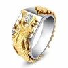 Sterling 925 Srebrny kolor Diamond Zamknięty pierścień dla mężczyzn i kobiet separacja cyrkon Pierścień mody Platinum 18K żółte złoto biżuteria 2400050