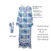 Gorąca Sprzedaż Getpring Kobiety Dress Summer Maxi Dress Drukuj Szyfonowe Suknie V Neck Długi Rękaw Loose Split Bohemia Boho Floral Plus Size Free