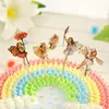 Banner all'ingrosso 16 Stili Carsotoni Cupcake Topper Flower Fairy Cake Toppers Picks For Birthday Decorations Home Party Cupcakes Decorazione Decorazione
