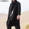 Mannen Trench Mode Turtleneck 2020 Nieuwe Fasion Ponchos Capes Mantel Katoen Lange Mouwen Casual Streetwear Windbreaker