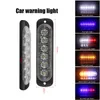 1x Red Blue 6 LED Slim 12 V 24 V 24D Strobe Light Car Moto Ciężarówki LED Side Marker Lampy Miga Lampy żarówki Ozdoby