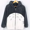 Moletom com capuz Kawaii Totoro Homens Mulheres Harajuku macio Plush Hoodies Plus Size Oversized Cosplay Jacket Brasão solto camisola 200922