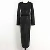 Stripes Binding Sequin Party Dress Women Long Sleeve Diamonds Bodycon Sexy Shinny Skinny Vestidos Verano 2021