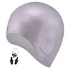 Cheveux longs natation hommes femmes bouchons d'oreille coup de nez arge arge gros silicone filles imperméables natation chapeau de piscine Caps de plongée professionnelle5671215