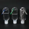 50ML Empty Alcohol Refillable Bottle With Key Ring Hook Clear Transparent Plastic Hand Sanitizer Bottle For Travel Bottle JXW669