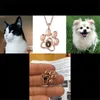 Custom Pet Photo Pendant Halsband Footprints Cat Dog Paw 100 Språk Jag älskar dig Halsband Projektionsminne Smycken