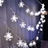 6M 40LED Snowflake String Lights Snow Fairy Garland Decoration For Christmas Tree Happy New Year Fairy Battery Powered Light