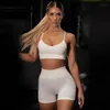 2021 INS Women039S Sportswear Seamless 2 Pieces Set Crop Top and Running Short Pants Yoga Tracksuit6298770