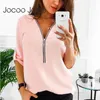 Hot Sale Zipper Short Sleeve Women Shirts Sexy V Neck Solid Womens Tops And Blouses Casual Tee Shirts Tops Female Clothes Plus Size 5XL