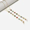 gold or silver electro-plated eyeglass chains reading glass holder sunglass retainer decorated with colorful flat acrylic beads